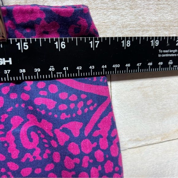 Ann Taylor Pencil Skirt Womens Petite 12P Linen Stretch Purple Paisley Print - Picture 10 of 11